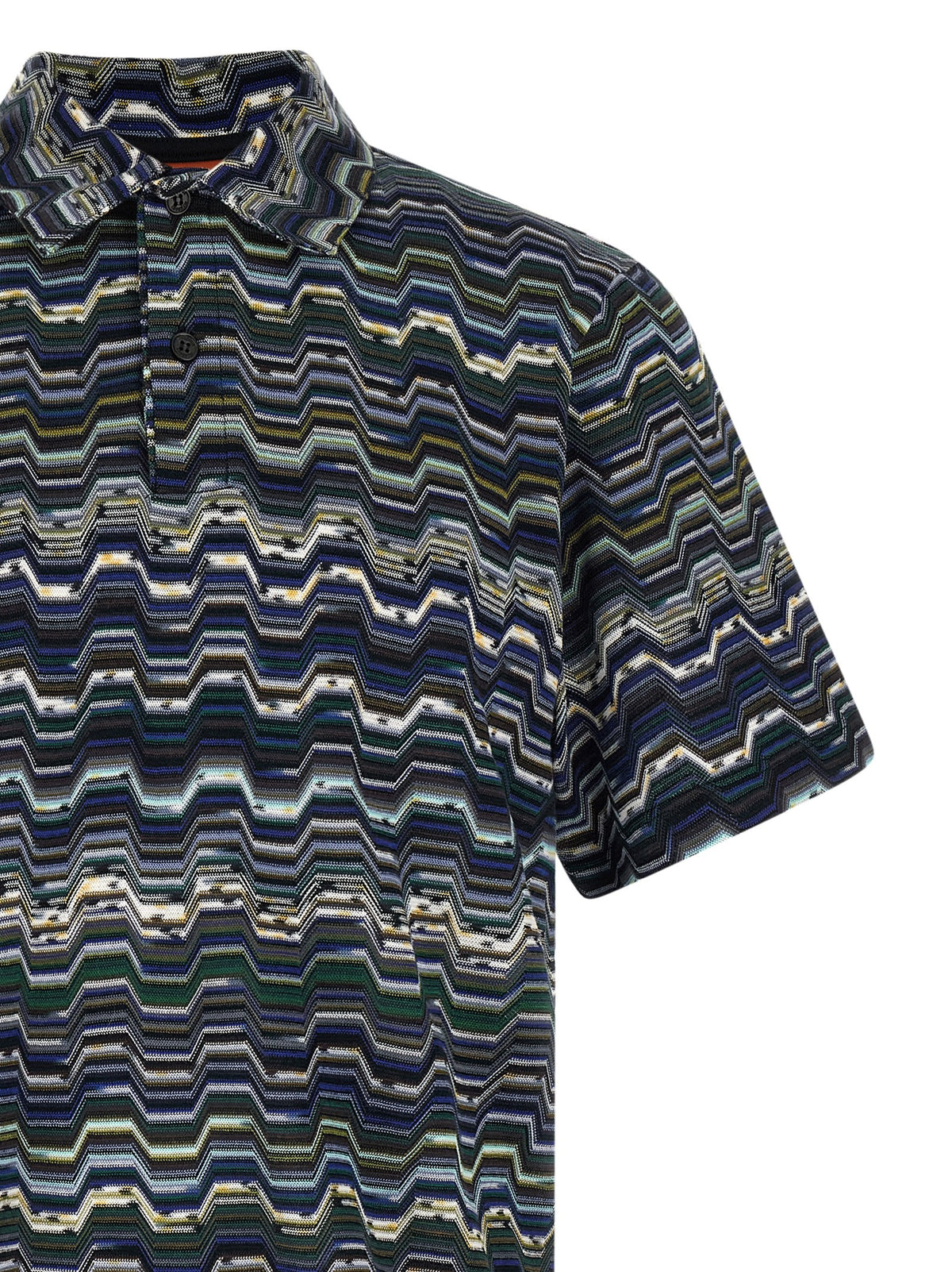 Polo Missoni en coton bleu
