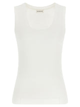 P.A.R.O.S.H. Cipria26 White Cotton Sleeveless T-Shirt