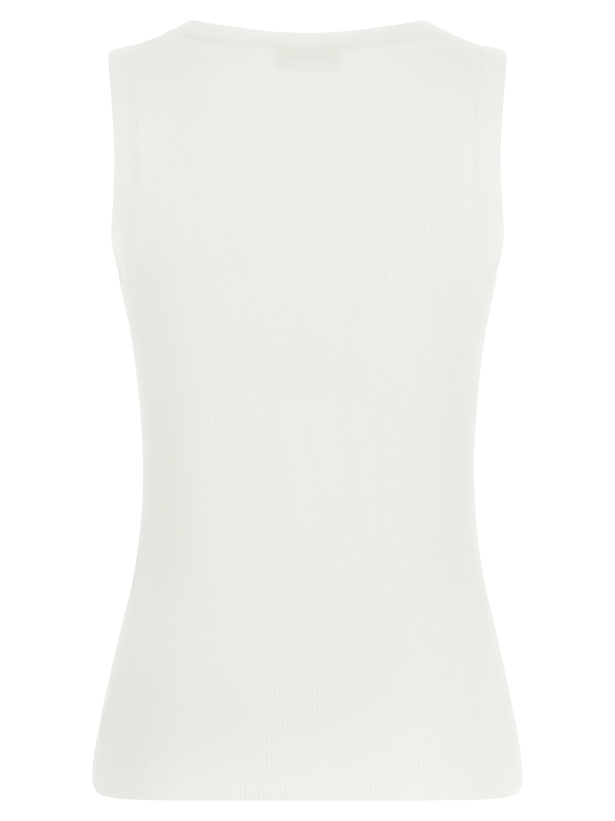 P.A.R.O.S.H. Cipria26 White Cotton Sleeveless T-Shirt