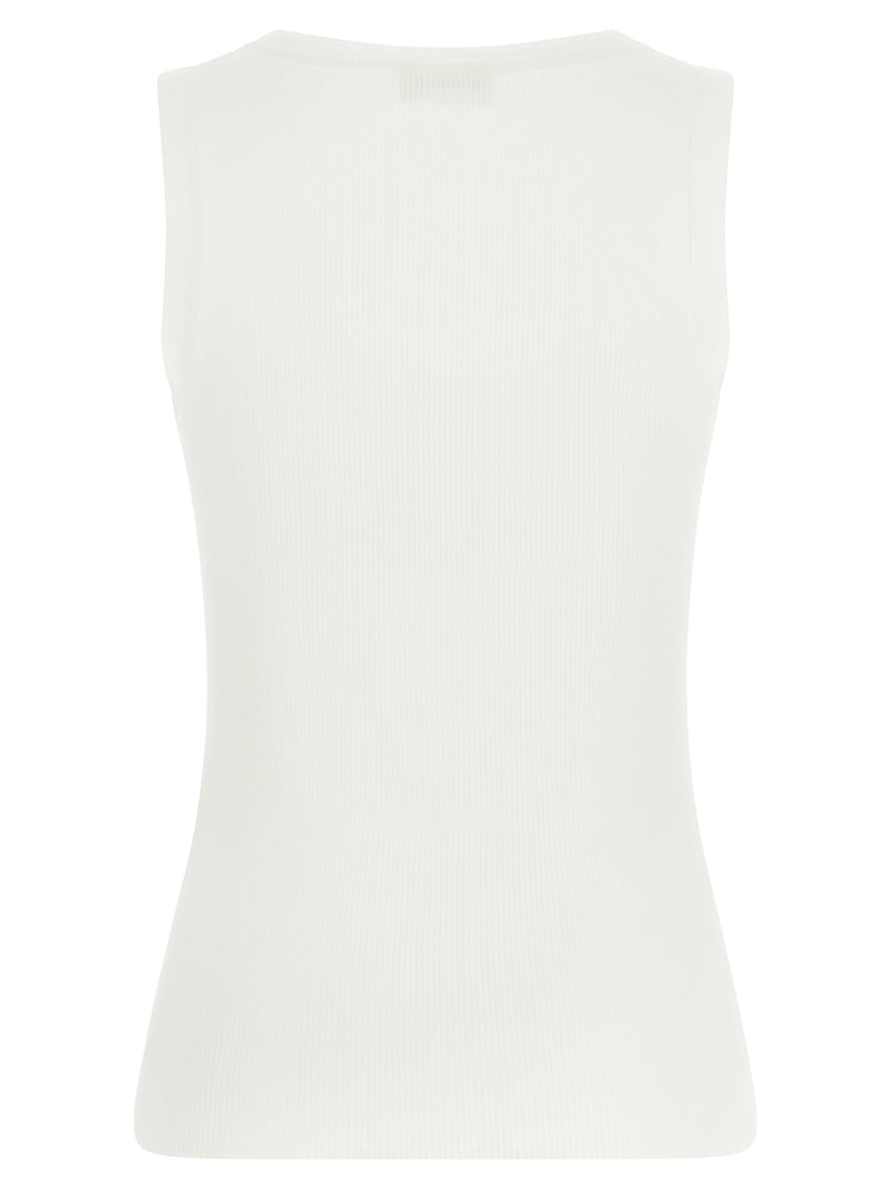 P.A.R.O.S.H. Cipria26 White Cotton Sleeveless T-Shirt