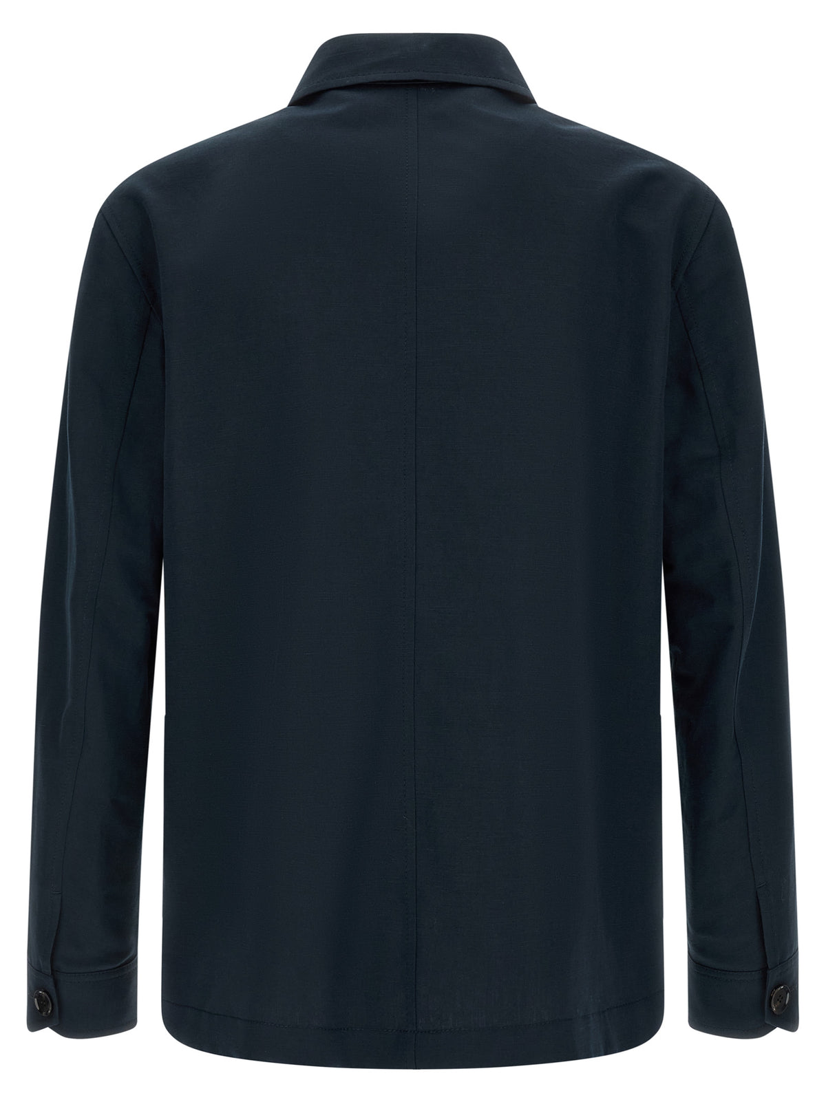 Veste longue Brioni en lin bleu