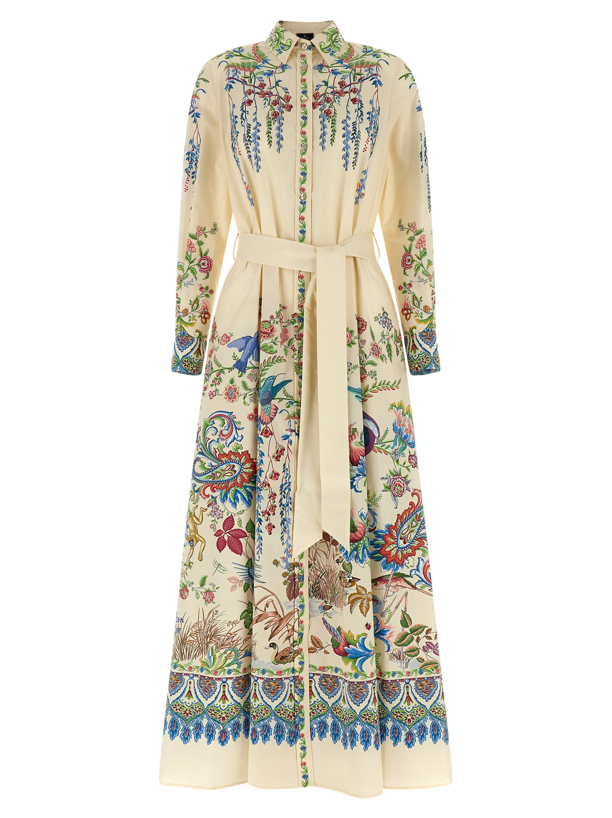 Robe longue en coton multicolore Etro