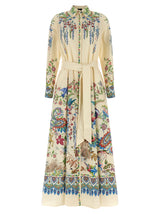 Robe longue en coton multicolore Etro