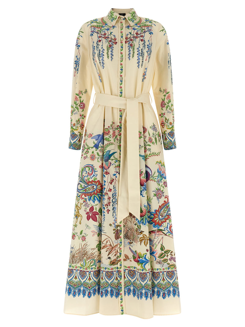 Robe longue en coton multicolore Etro