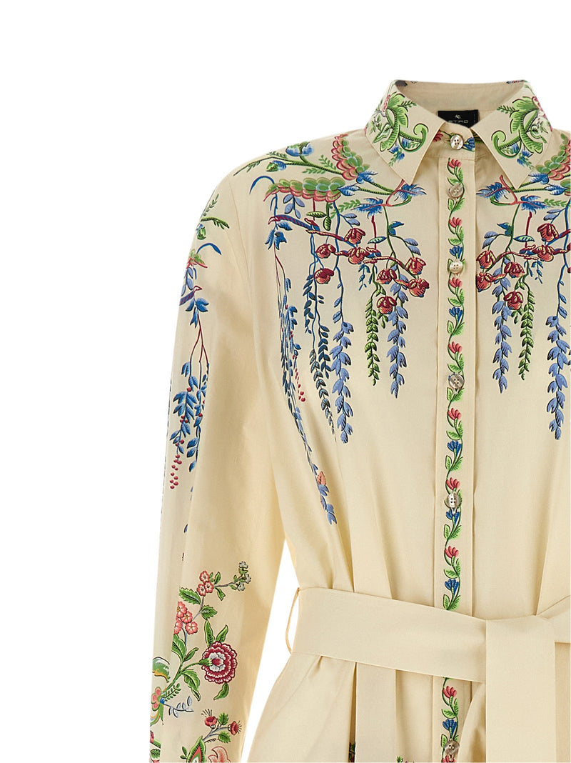 Robe longue en coton multicolore Etro