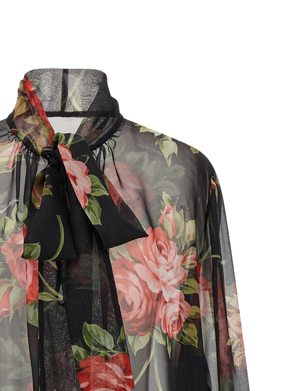 Dolce & Gabbana Black Silk Pattern Shirt