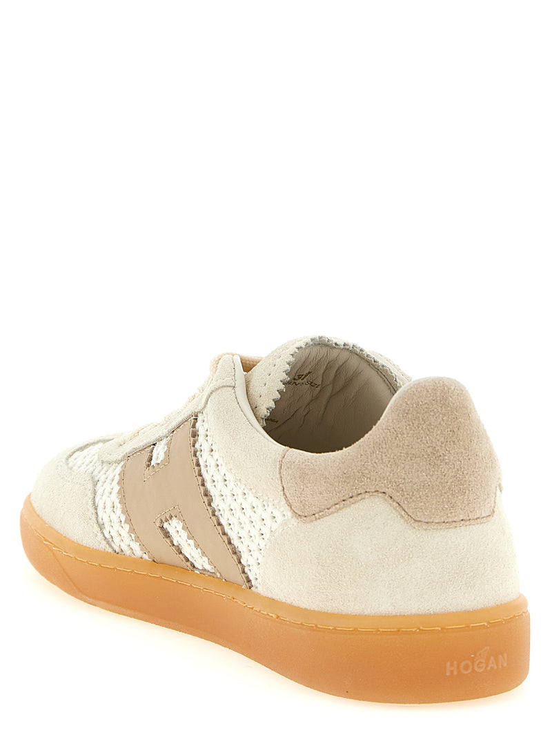Baskets basses en coton beige Hogan