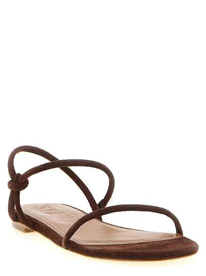 Staud Brown Cowhide Flat Sandals