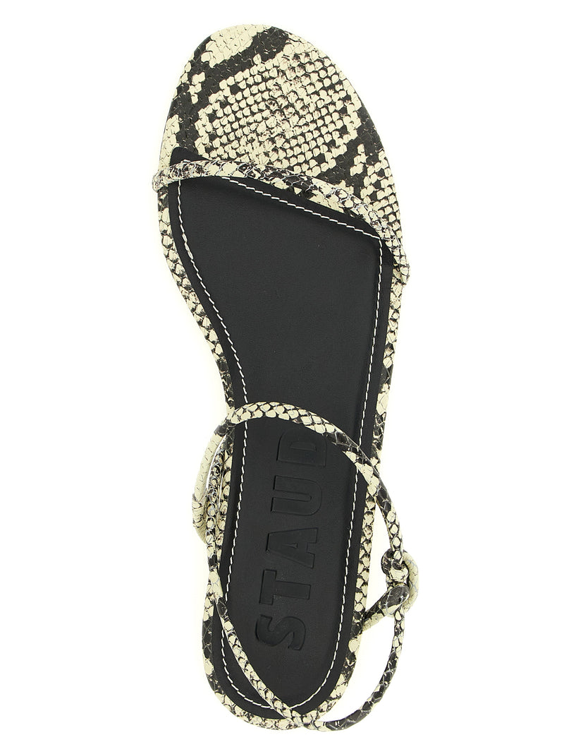 Sandales Plates Bicolores en Peau de Vache Staud