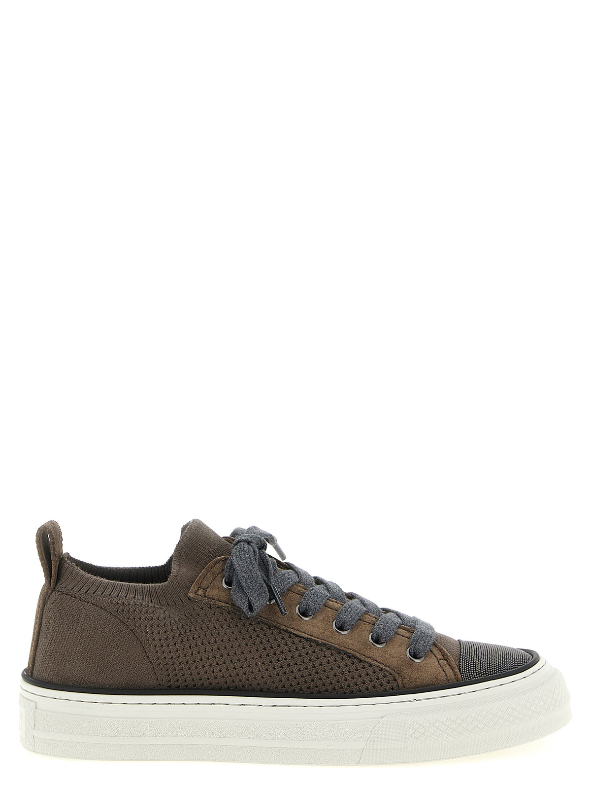 Baskets basses Brunello Cucinelli en coton marron