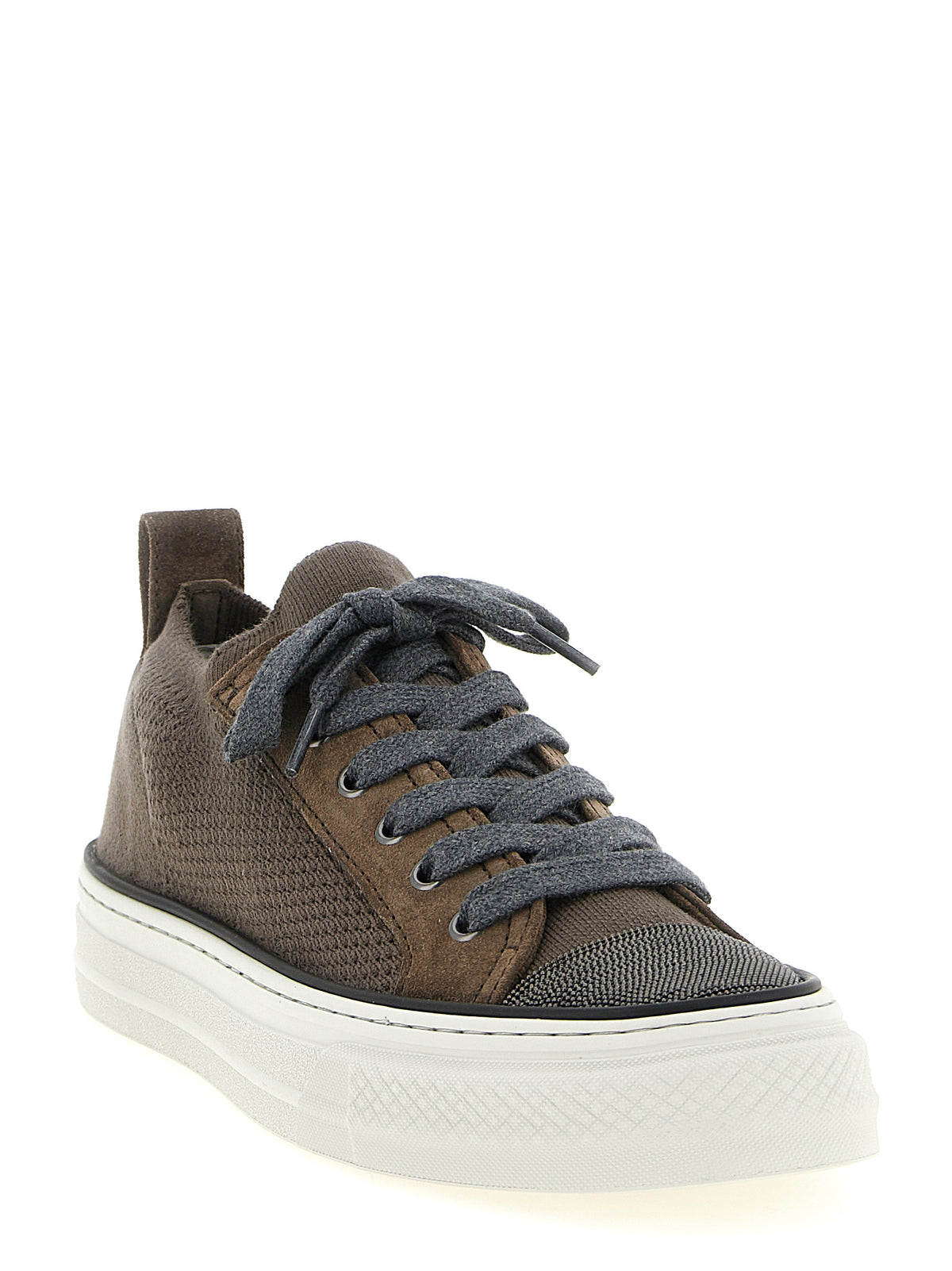 Baskets basses Brunello Cucinelli en coton marron