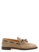 Mocassins à enfiler Brunello Cucinelli en cuir de veau marron