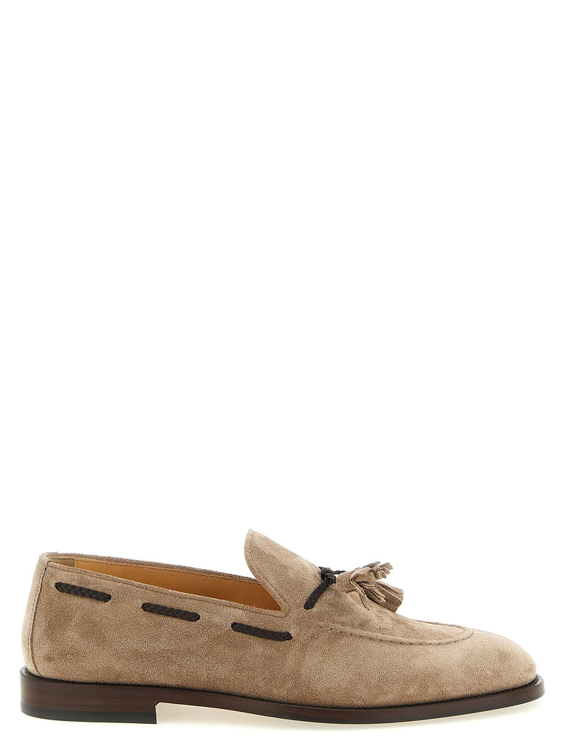 Mocassins à enfiler Brunello Cucinelli en cuir de veau marron