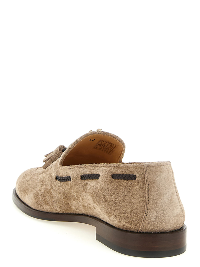 Mocassins à enfiler Brunello Cucinelli en cuir de veau marron