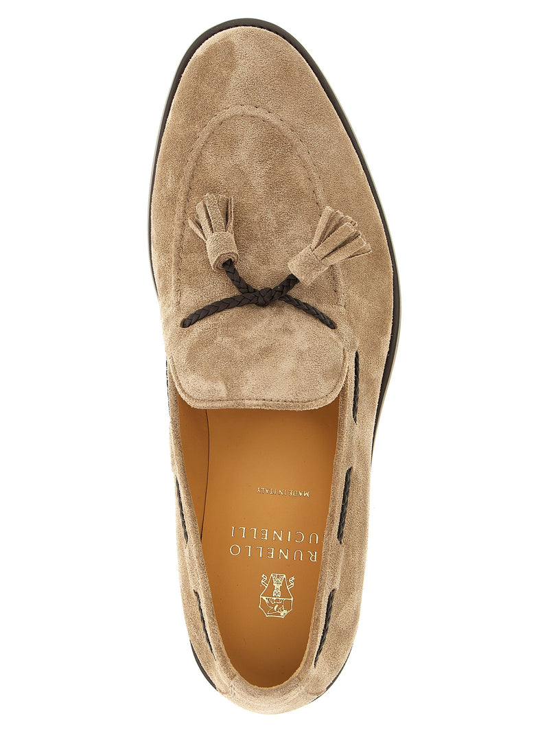 Mocassins à enfiler Brunello Cucinelli en cuir de veau marron