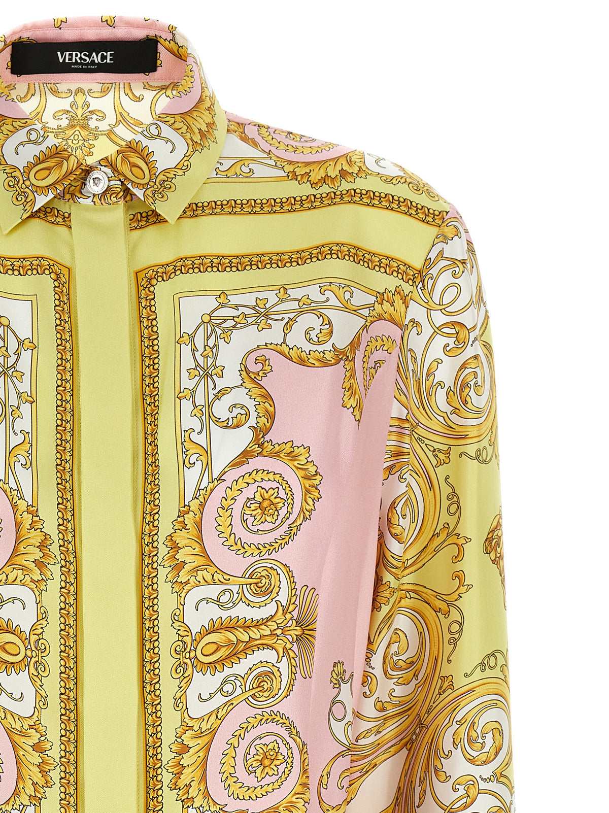 Robe Courte en Soie Multicolore Versace