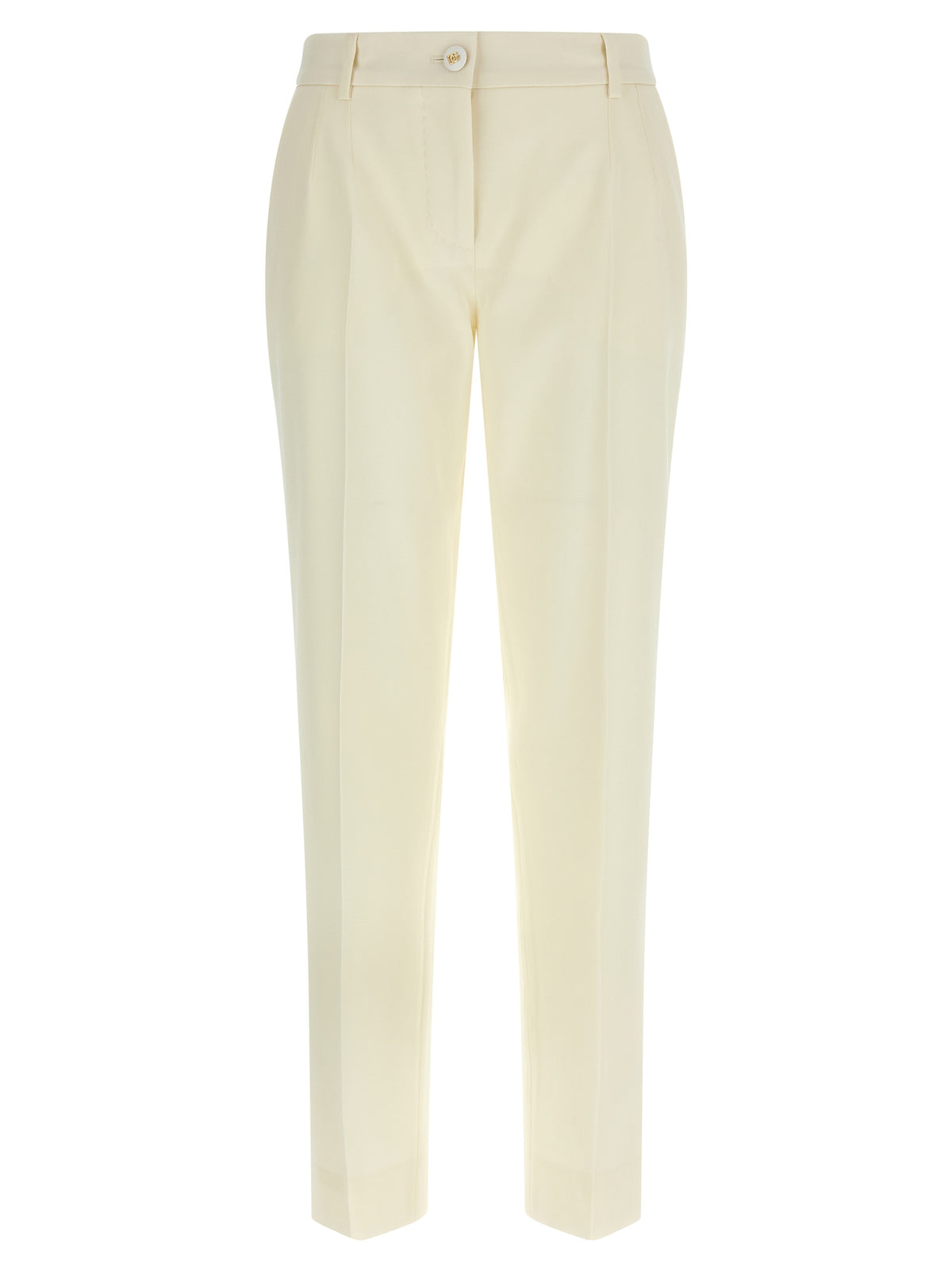 Dolce & Gabbana White Virgin Wool Dress Pants