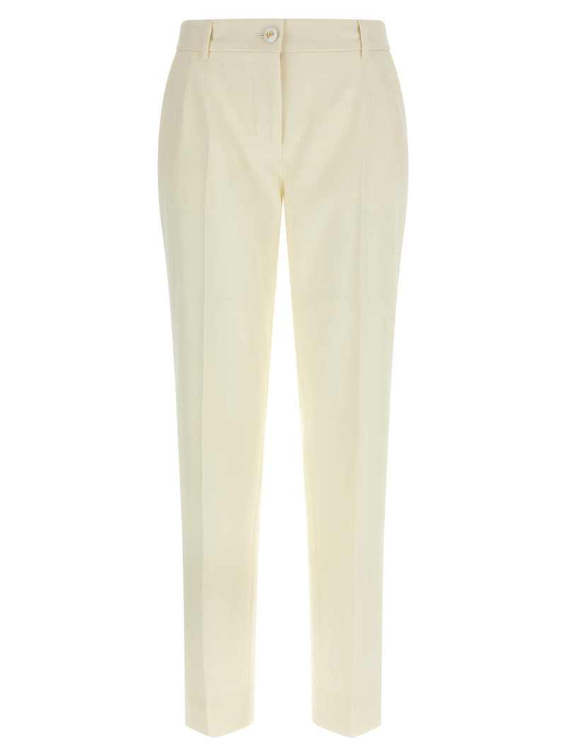 Dolce & Gabbana White Virgin Wool Dress Pants for Women