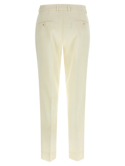 Dolce & Gabbana White Virgin Wool Dress Pants