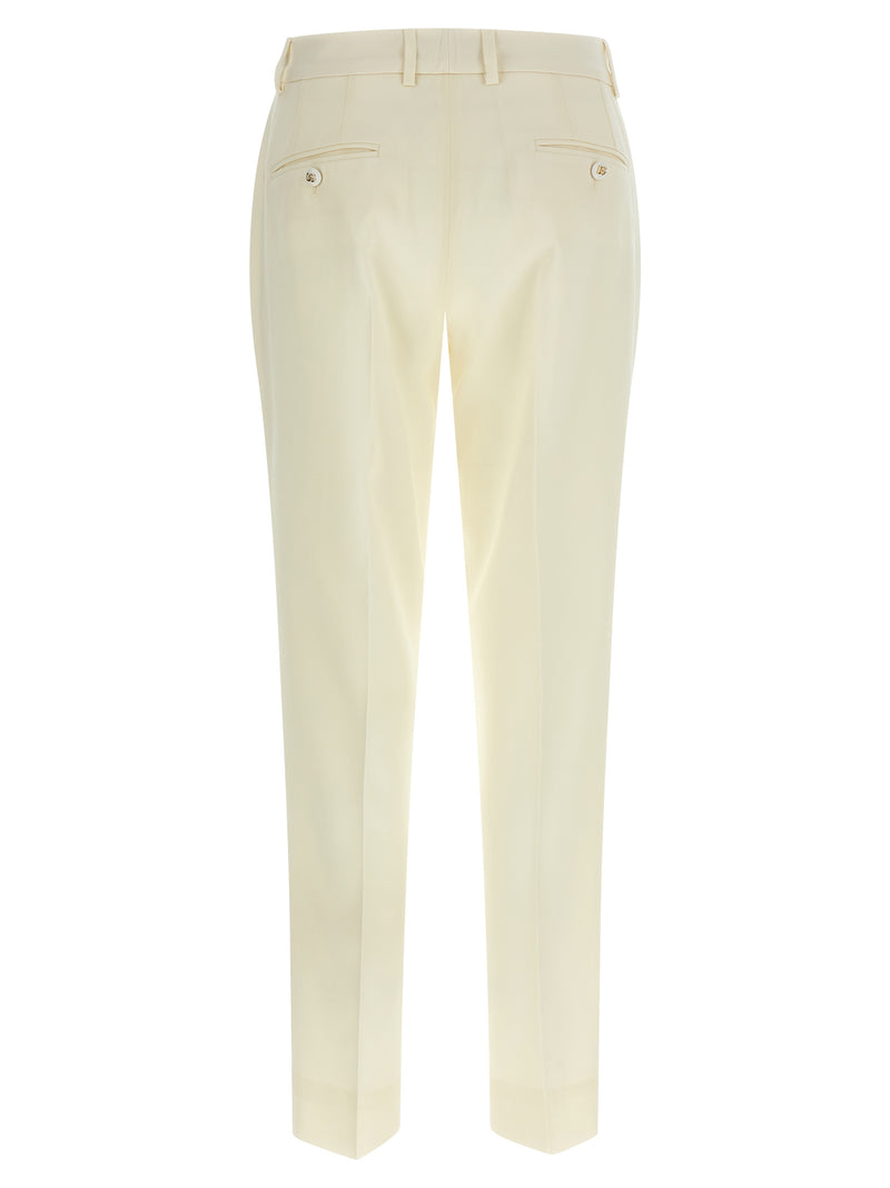 Dolce & Gabbana White Virgin Wool Dress Pants for Women