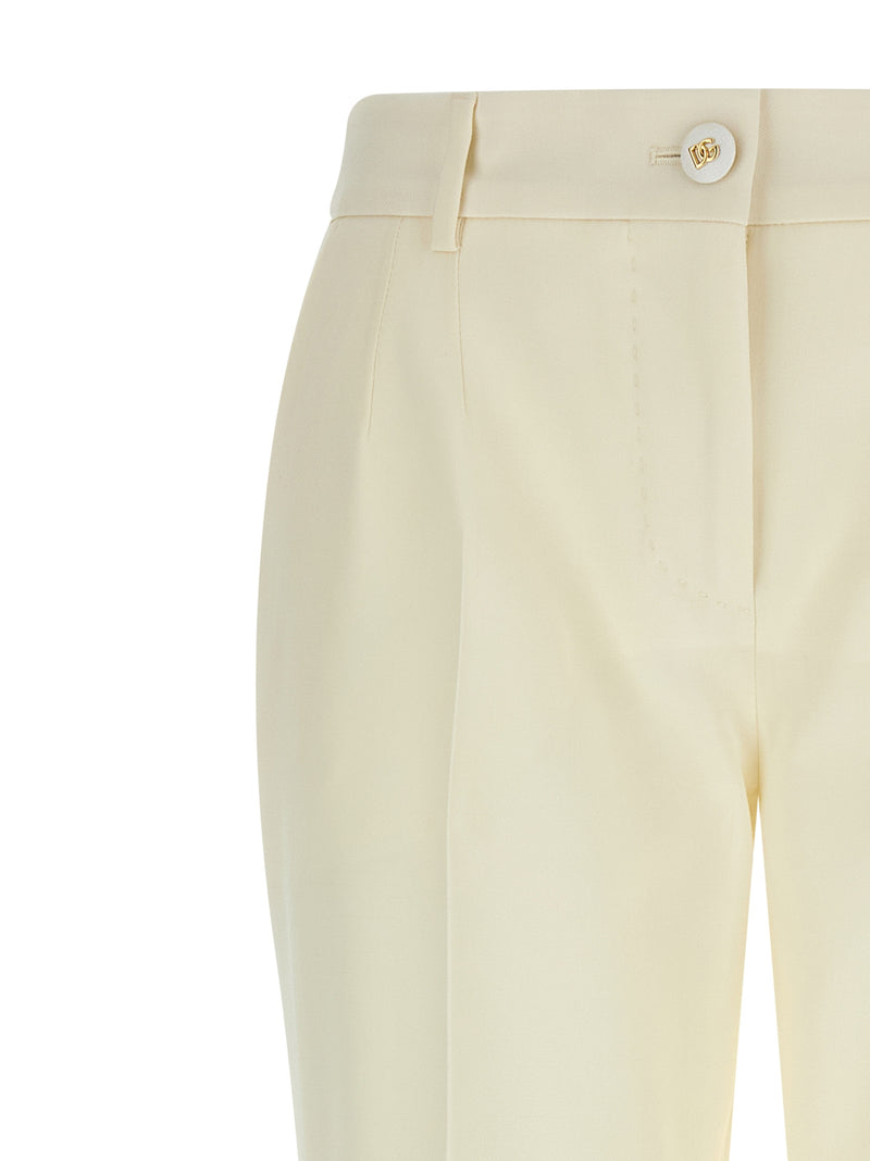 Dolce & Gabbana White Virgin Wool Dress Pants for Women