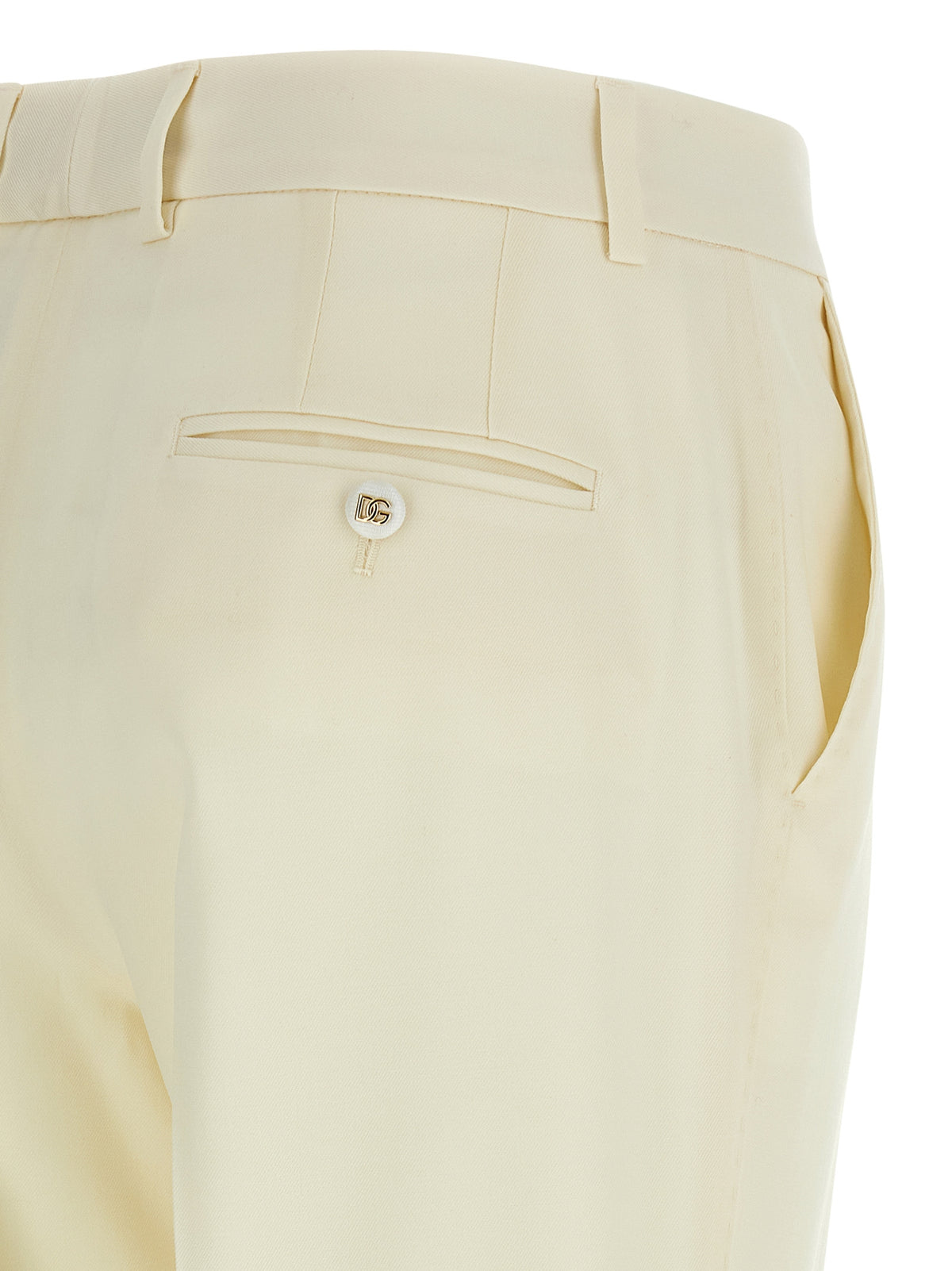 Dolce & Gabbana White Virgin Wool Dress Pants