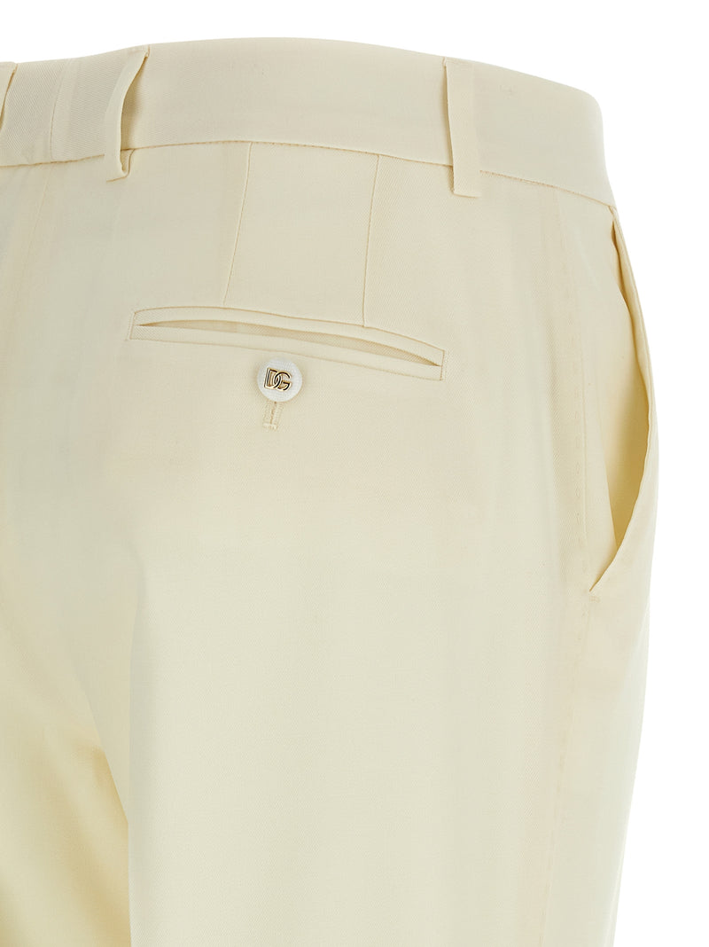 Dolce & Gabbana White Virgin Wool Dress Pants for Women