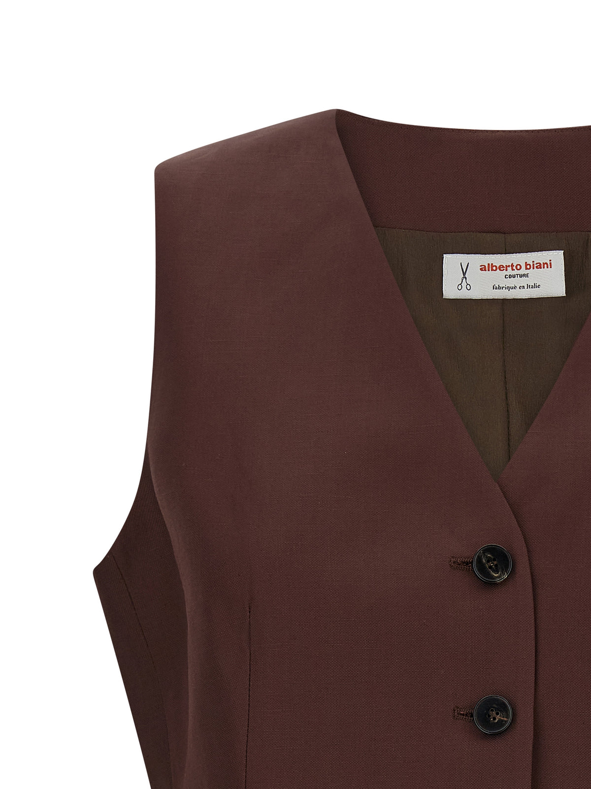 Veste sans manches en viscose marron Alberto Biani