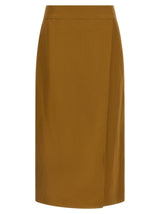 Jupe midi Alberto Biani en viscose marron