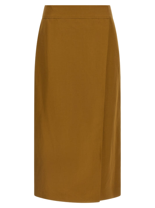 Jupe midi Alberto Biani en viscose marron