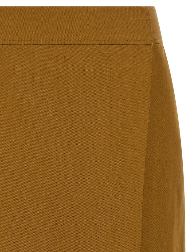 Alberto Biani Brown Viscose Midi Skirt