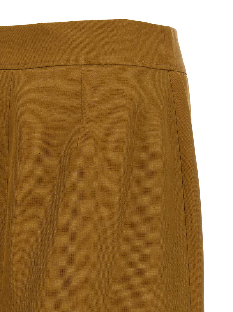 Alberto Biani Brown Viscose Midi Skirt