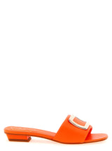 Escarpins Roger Vivier en cuir d'agneau orange à talon moyen