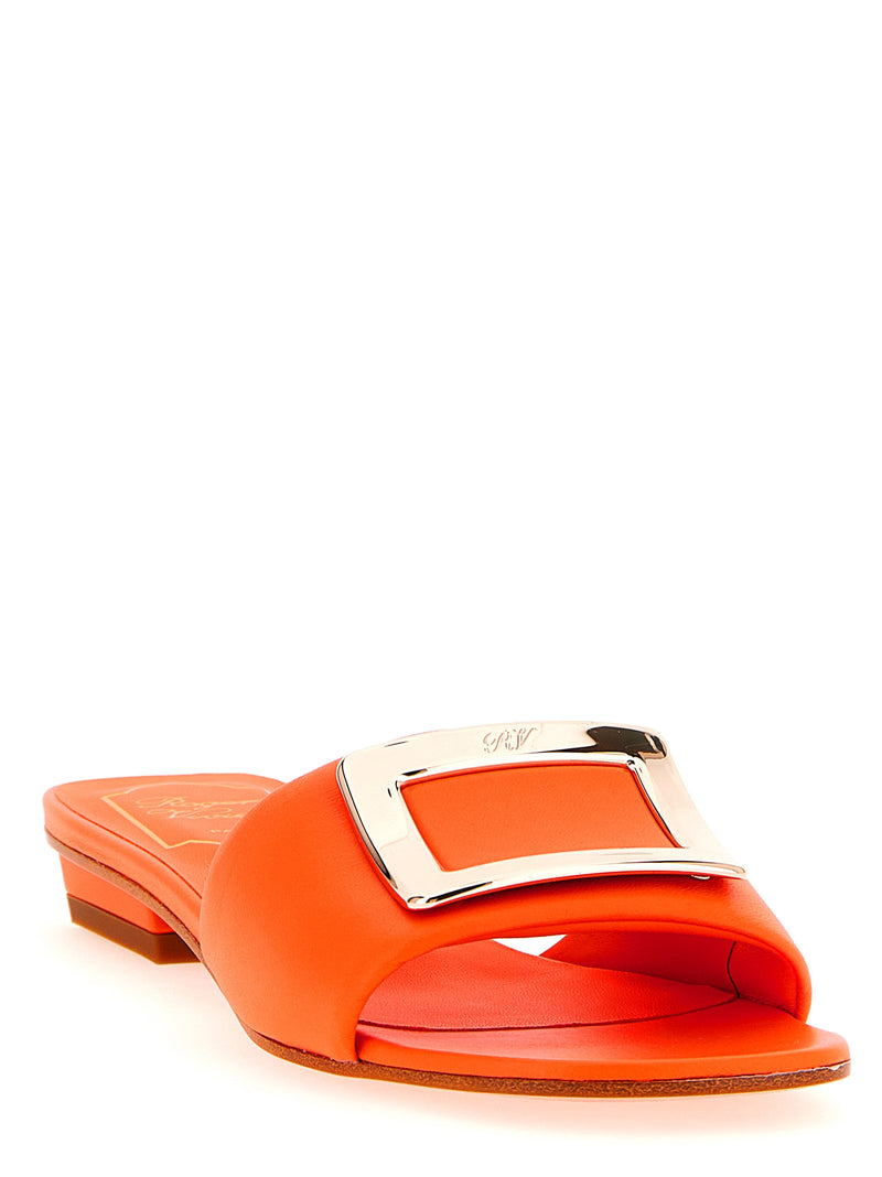 Escarpins Roger Vivier en cuir d'agneau orange à talon moyen