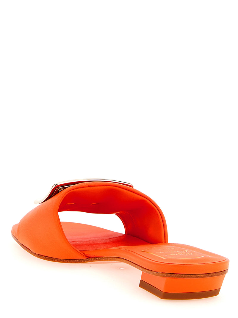 Escarpins Roger Vivier en cuir d'agneau orange à talon moyen