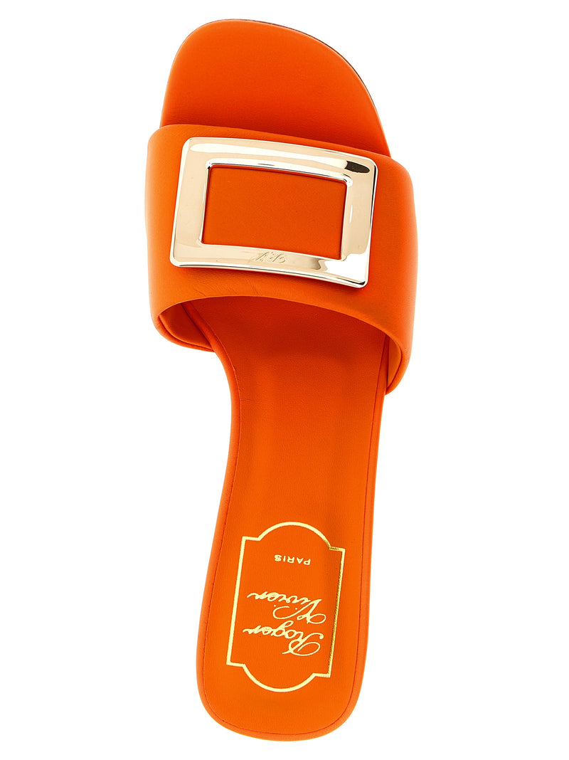Escarpins Roger Vivier en cuir d'agneau orange à talon moyen