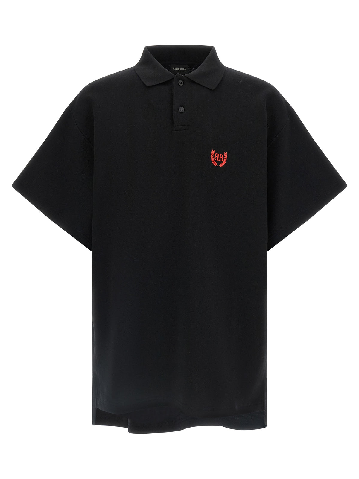 Polo noir en coton Balenciaga