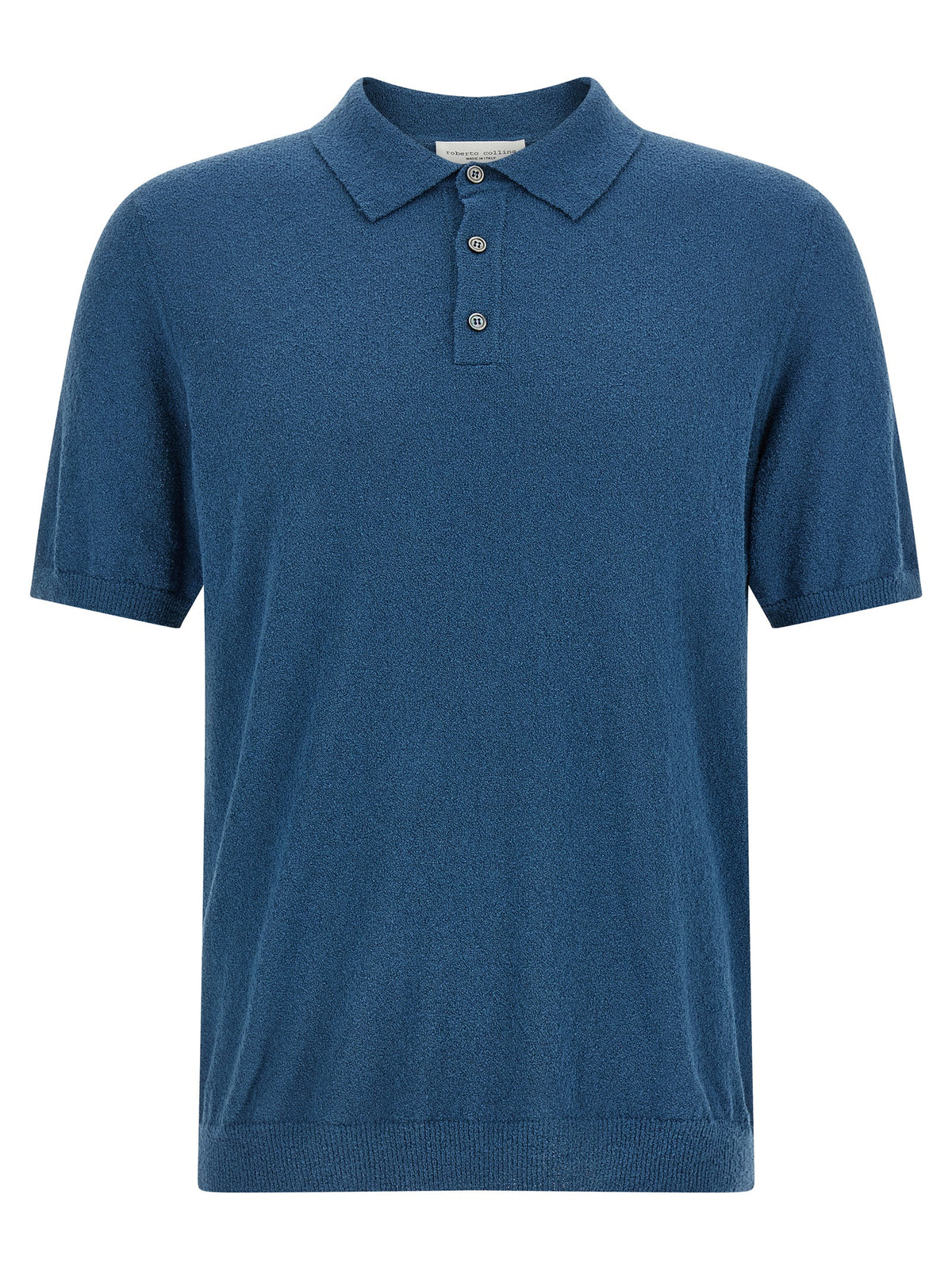 Polo Roberto Collina en coton bleu