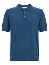 Polo Roberto Collina en coton bleu