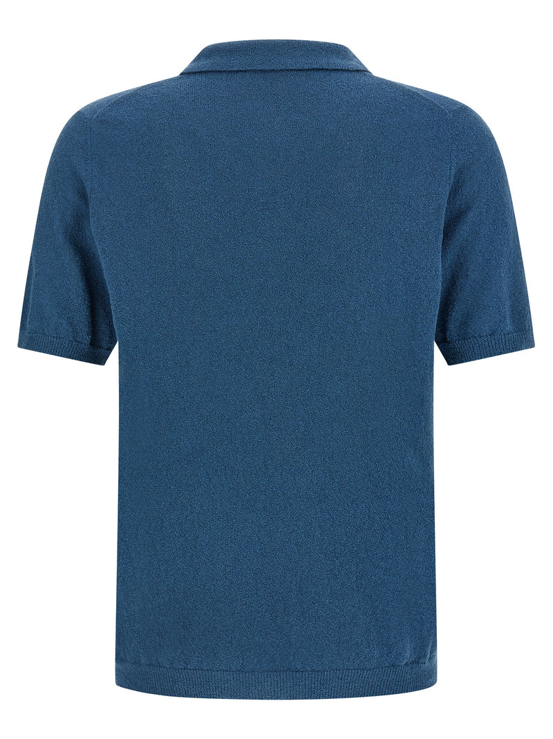 Polo Roberto Collina en coton bleu