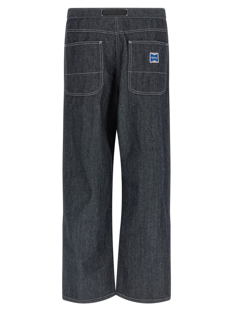 Jeans droits en coton bleu Gramicci