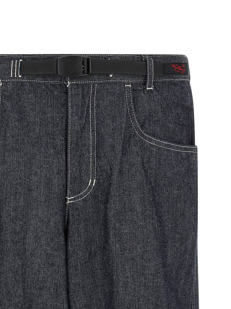 Jeans droits en coton bleu Gramicci