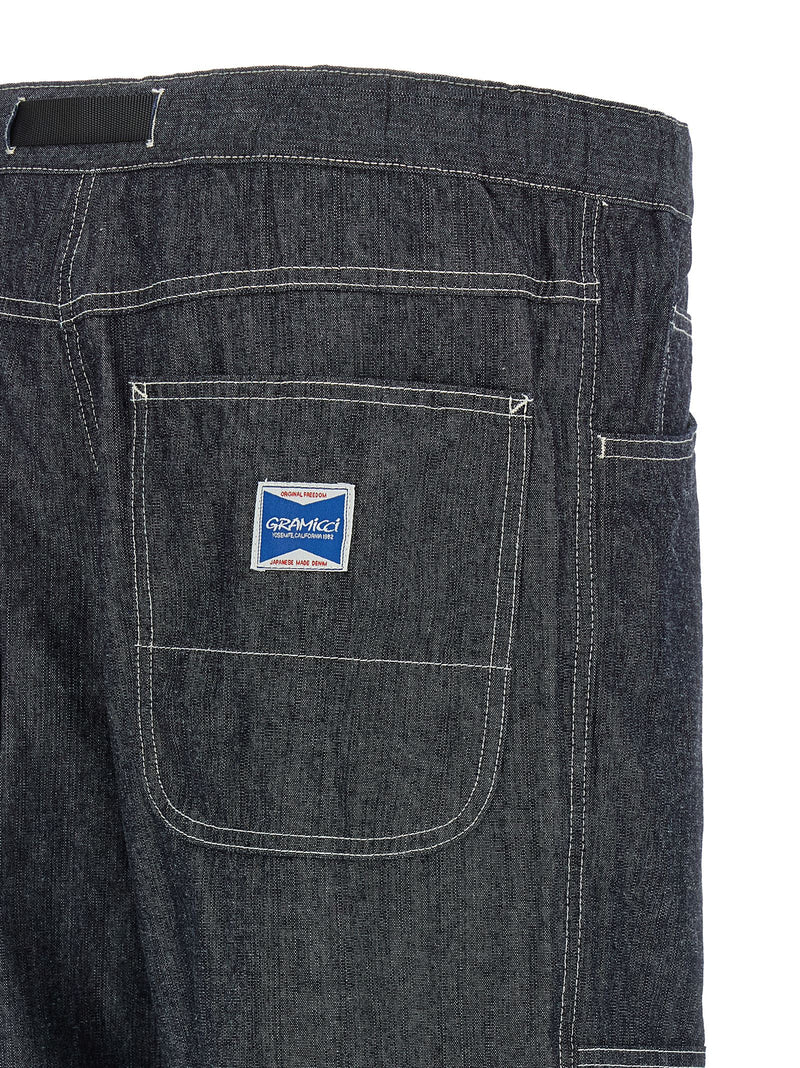 Jeans droits en coton bleu Gramicci