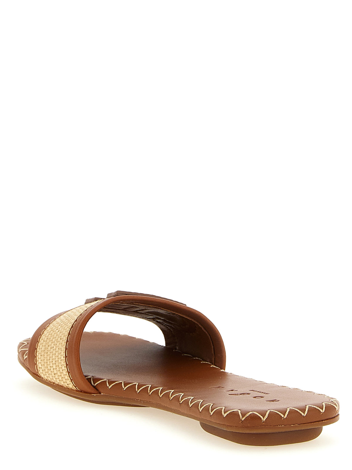 Hogan H685 Brown Cotton Slides for Women