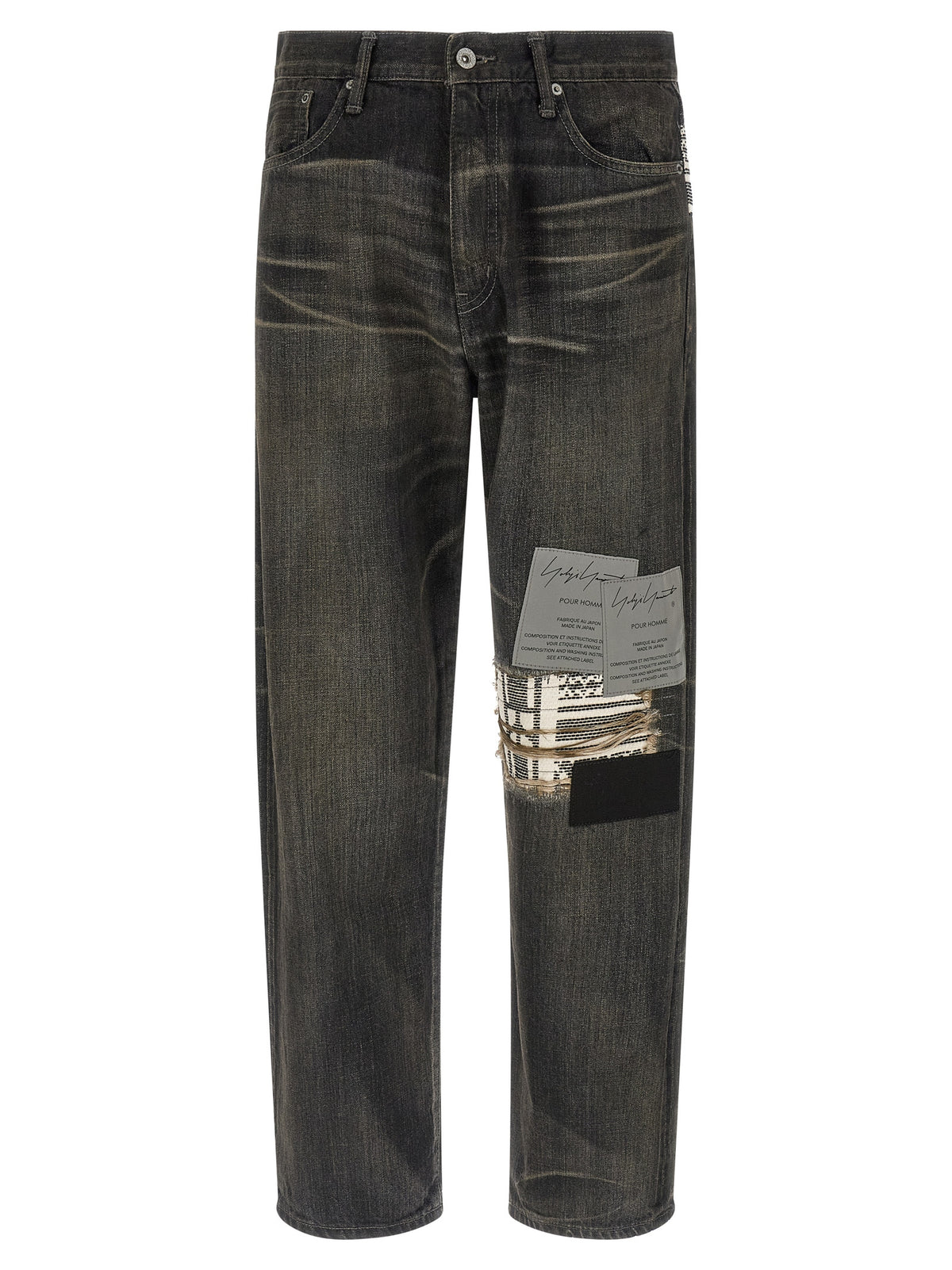 Yohji Yamamoto Jean fuselé en coton noir