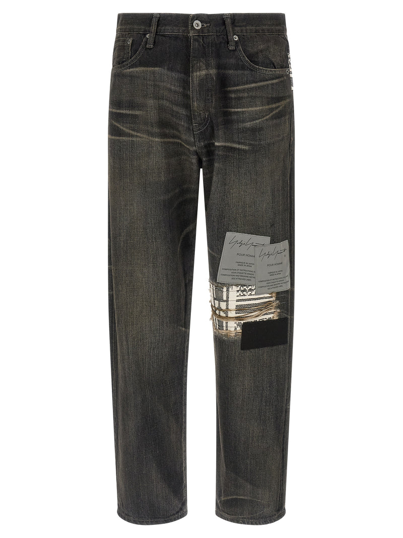Yohji Yamamoto Jean fuselé en coton noir
