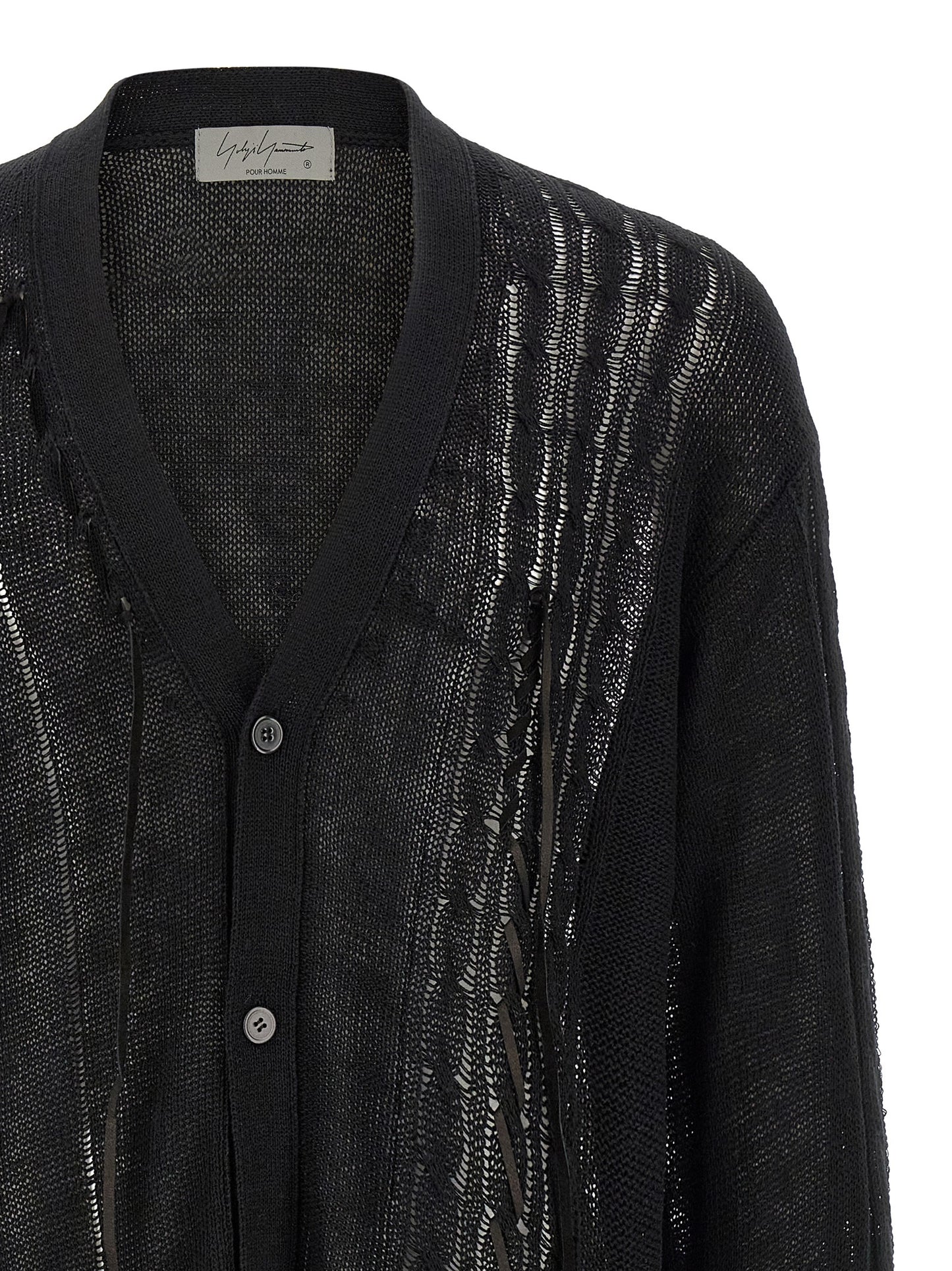 Yohji Yamamoto Black Linen Cardigan