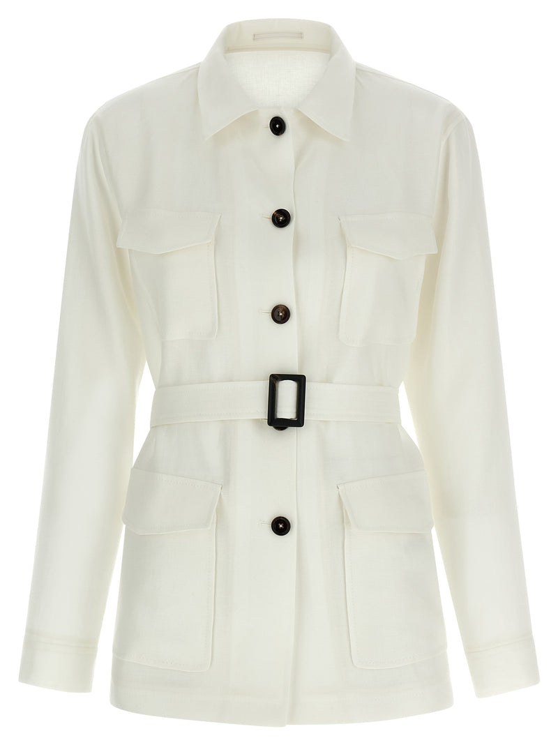 Veste légère Tagliatore en lin blanc