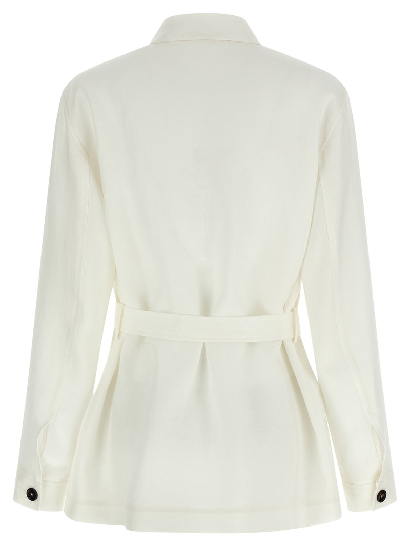 Veste légère Tagliatore en lin blanc