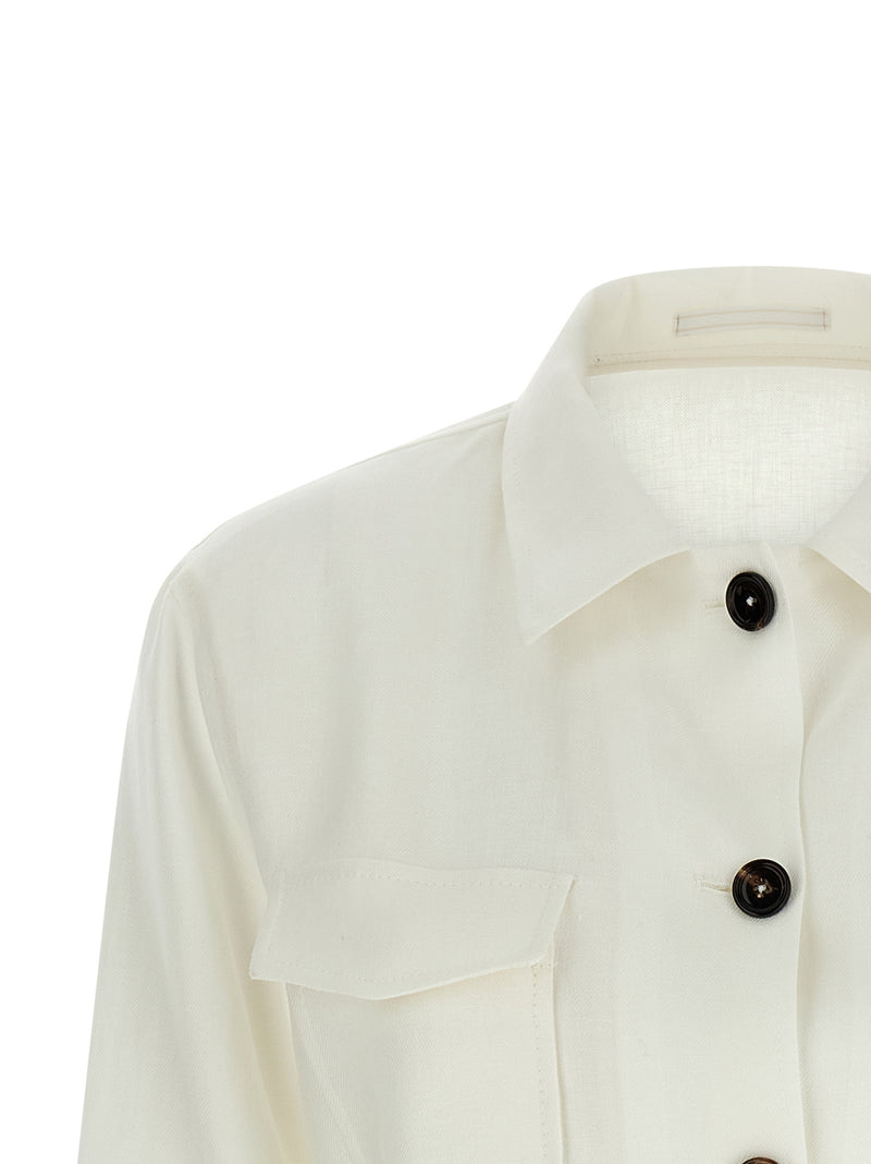 Veste légère Tagliatore en lin blanc